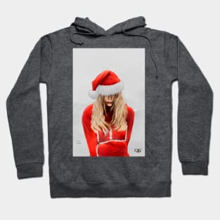 Beautiful Girl Portrait In Santa Claus Costume 3 Hoodie